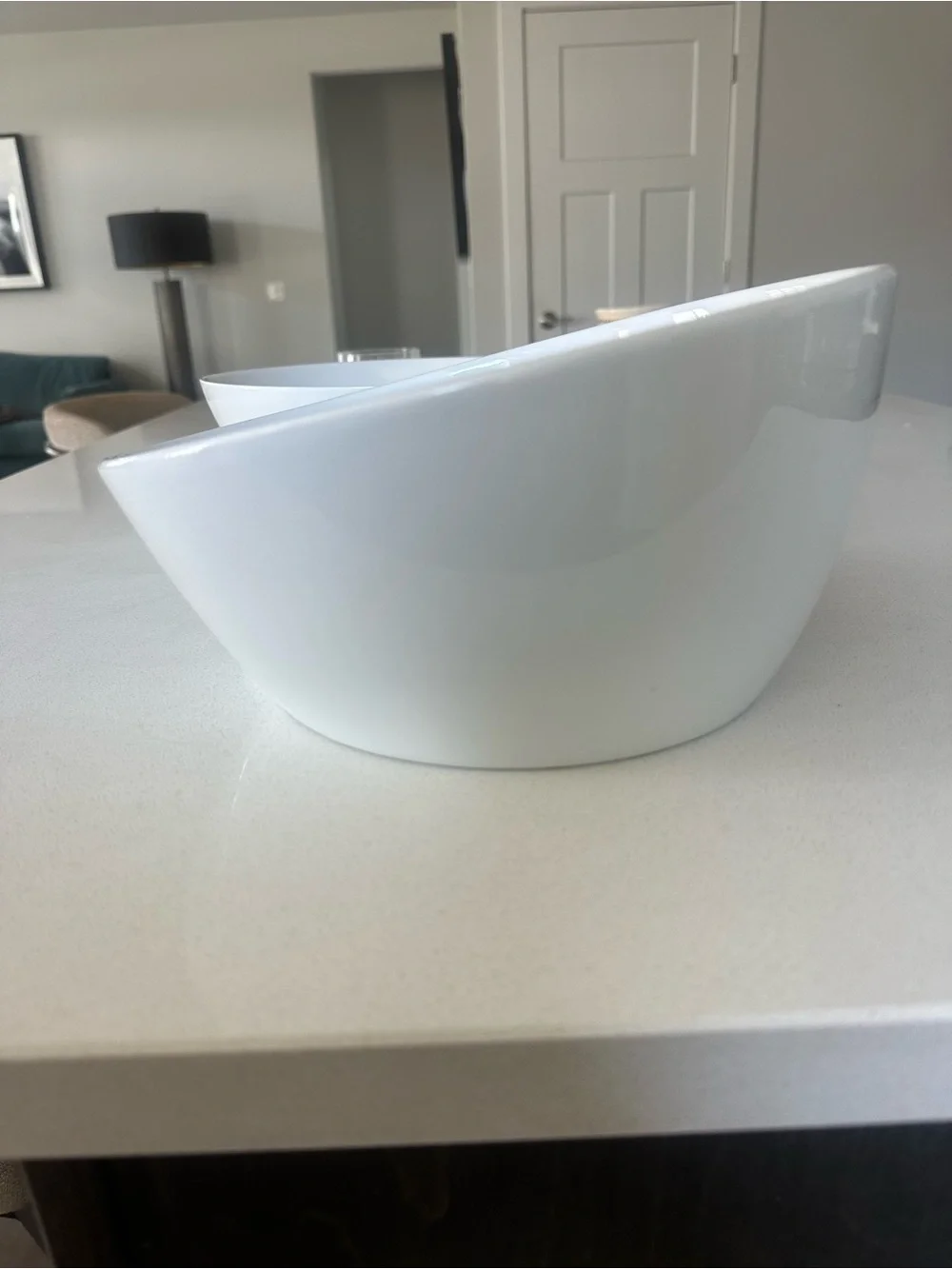 Crate & Barrel White Ceramic Bowls - Set of 2
